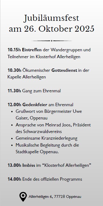 100 Jahre Ehrenmal des Schwarzwaldvereins