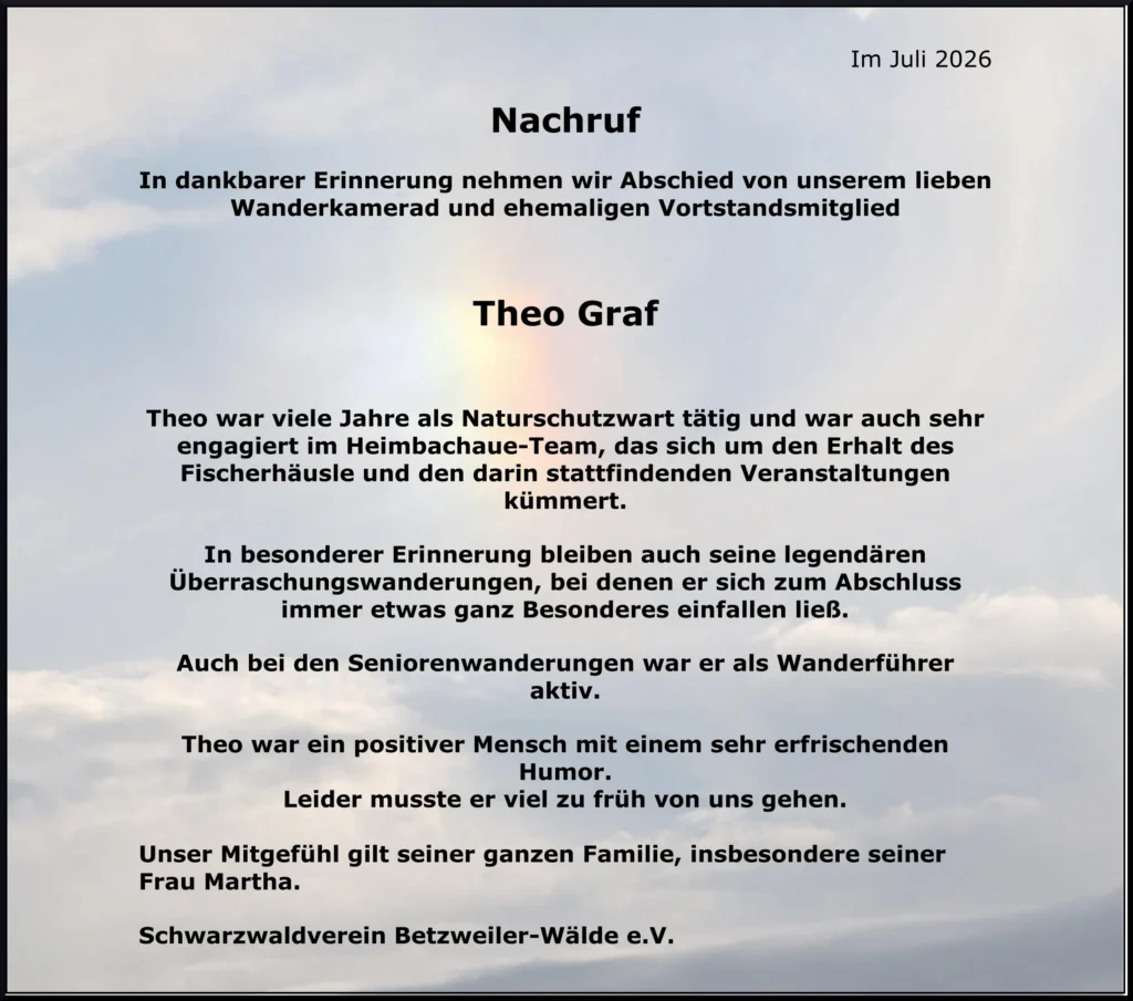 Nachruf Theo Graf